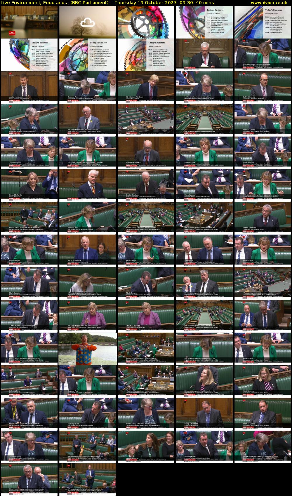 Live Environment, Food and... (BBC Parliament) Thursday 19 October 2023 09:30 - 10:10