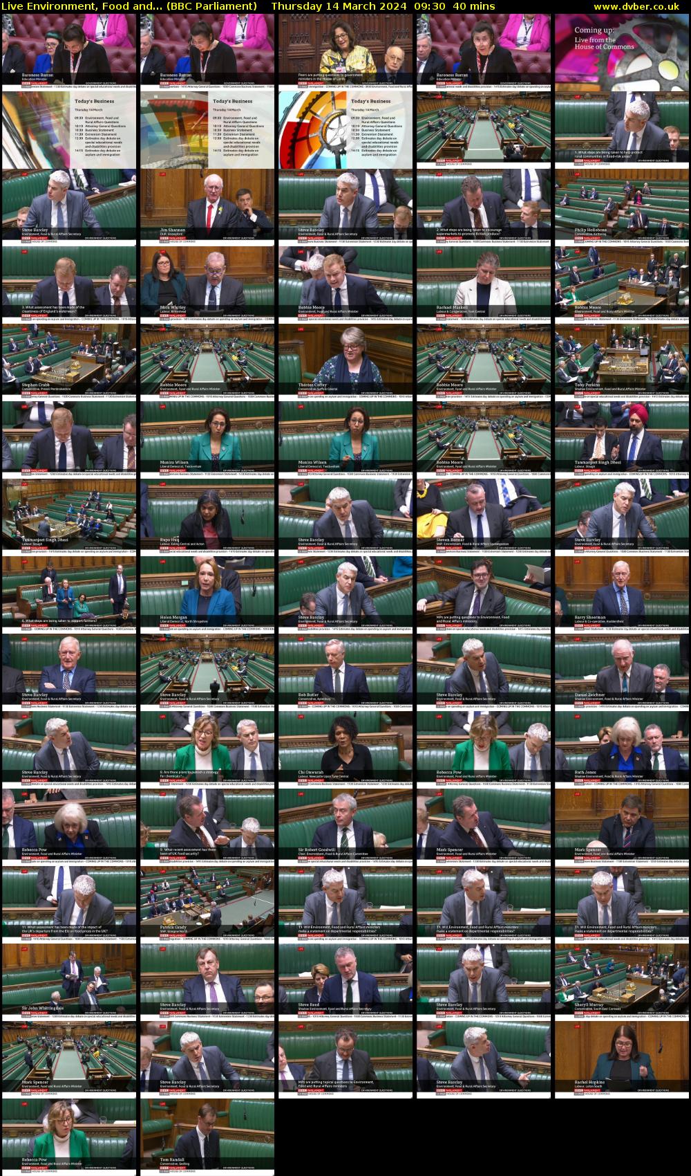 Live Environment, Food and... (BBC Parliament) Thursday 14 March 2024 09:30 - 10:10
