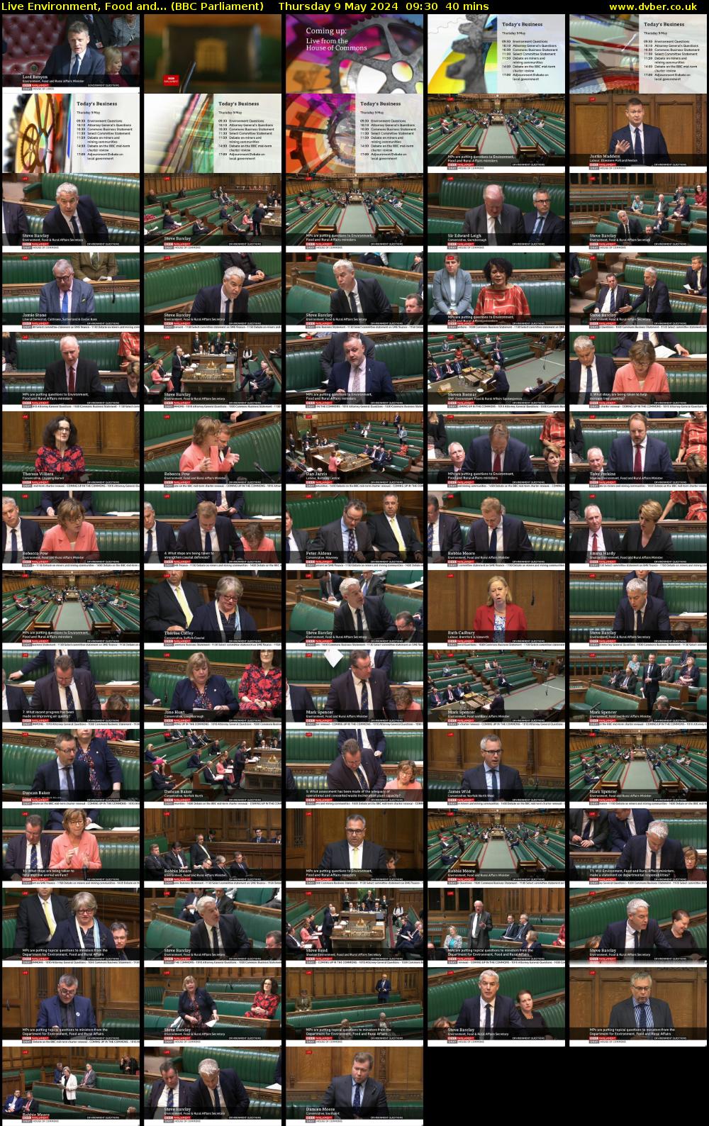 Live Environment, Food and... (BBC Parliament) Thursday 9 May 2024 09:30 - 10:10