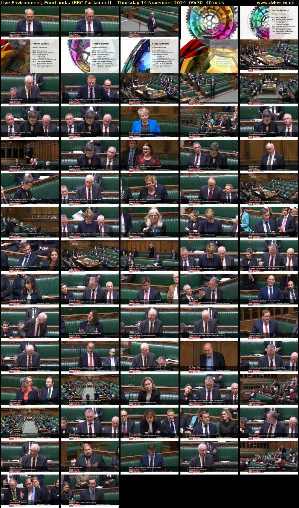 Live Environment, Food and... (BBC Parliament) Thursday 14 November 2024 09:30 - 10:10