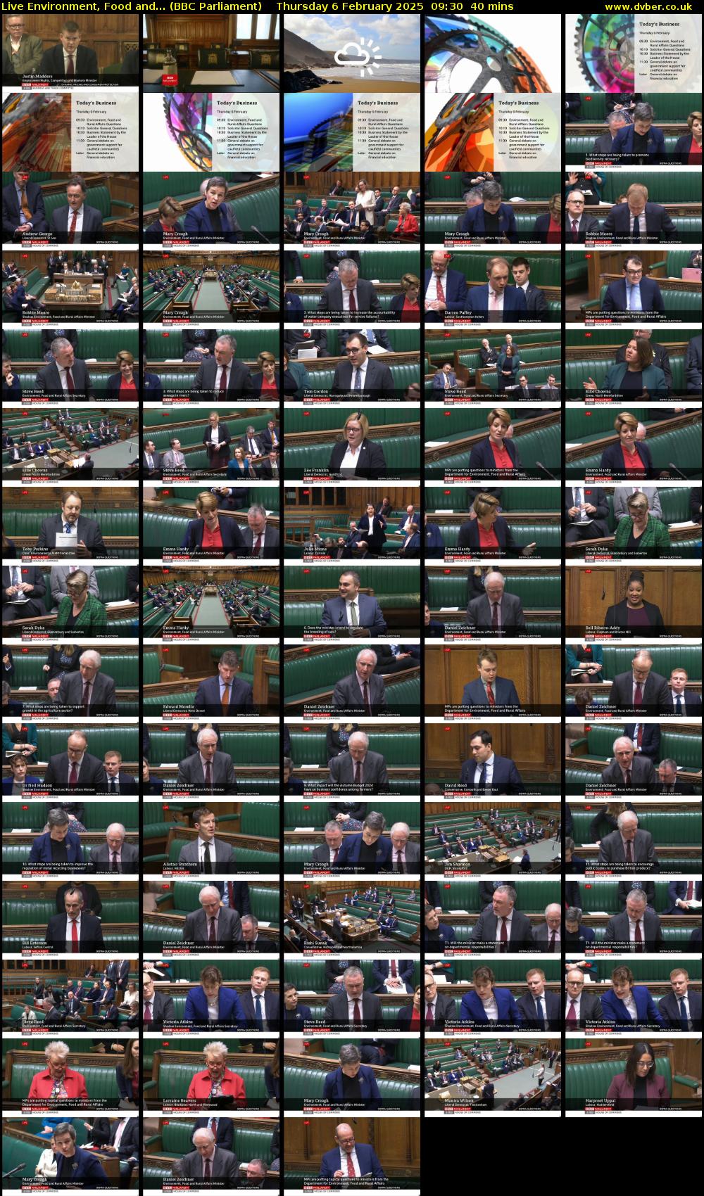 Live Environment, Food and... (BBC Parliament) Thursday 6 February 2025 09:30 - 10:10