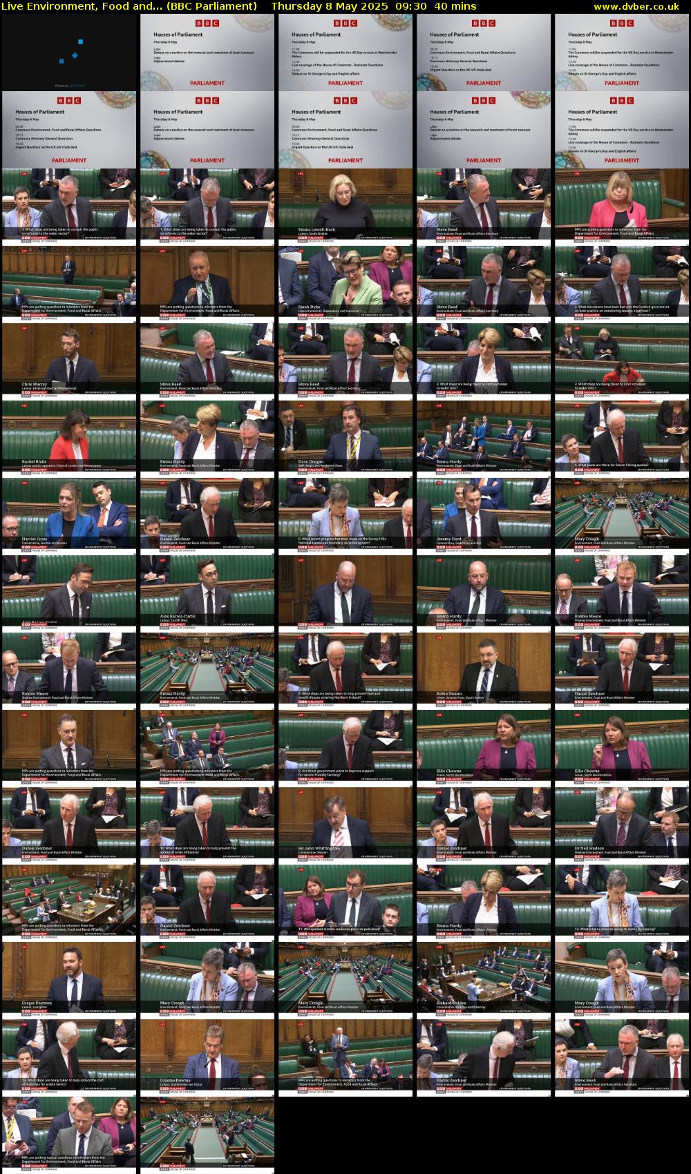 Live Environment, Food and... (BBC Parliament) Thursday 8 May 2025 09:30 - 10:10