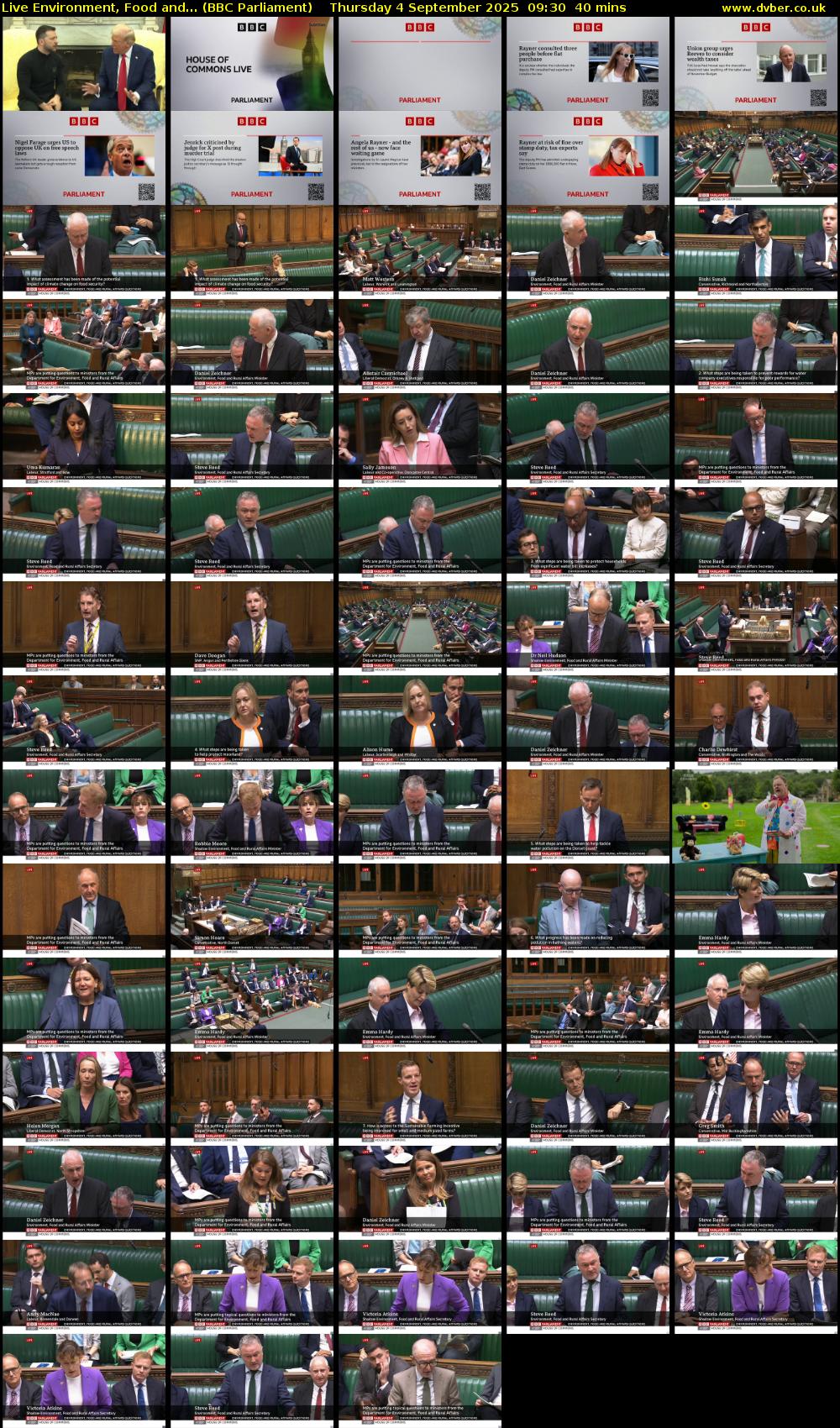 Live Environment, Food and... (BBC Parliament) Thursday 4 September 2025 09:30 - 10:10