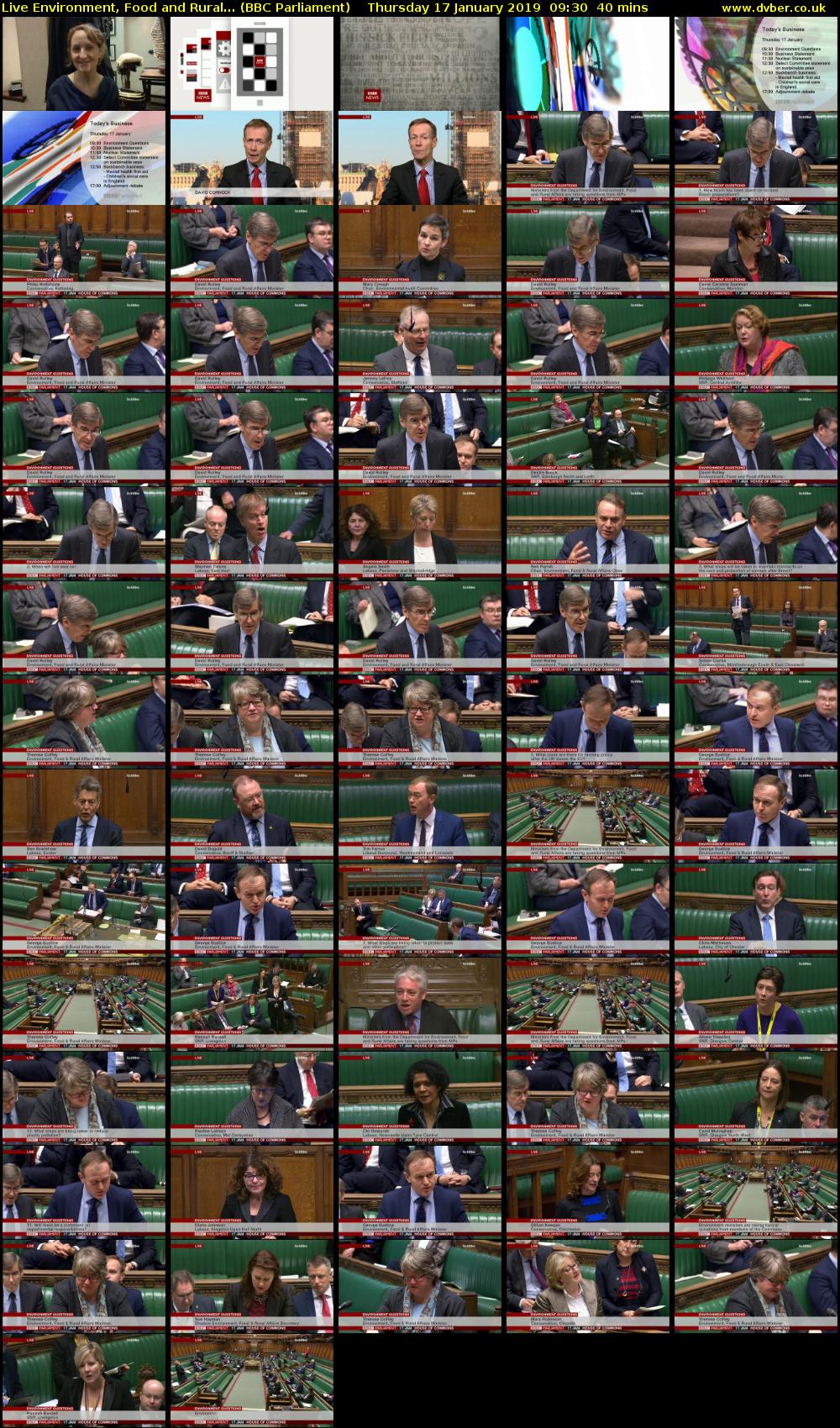 Live Environment, Food and Rural... (BBC Parliament) Thursday 17 January 2019 09:30 - 10:10