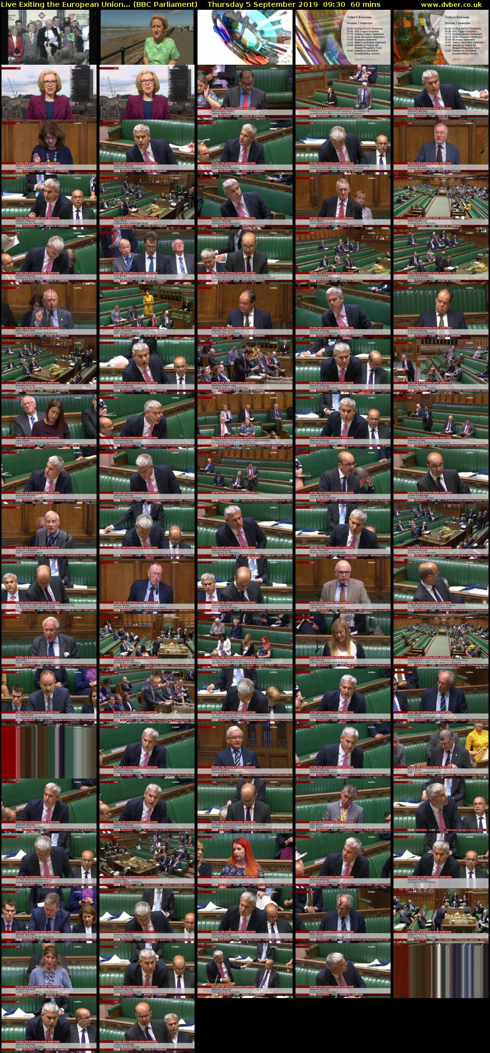 Live Exiting the European Union... (BBC Parliament) Thursday 5 September 2019 09:30 - 10:30
