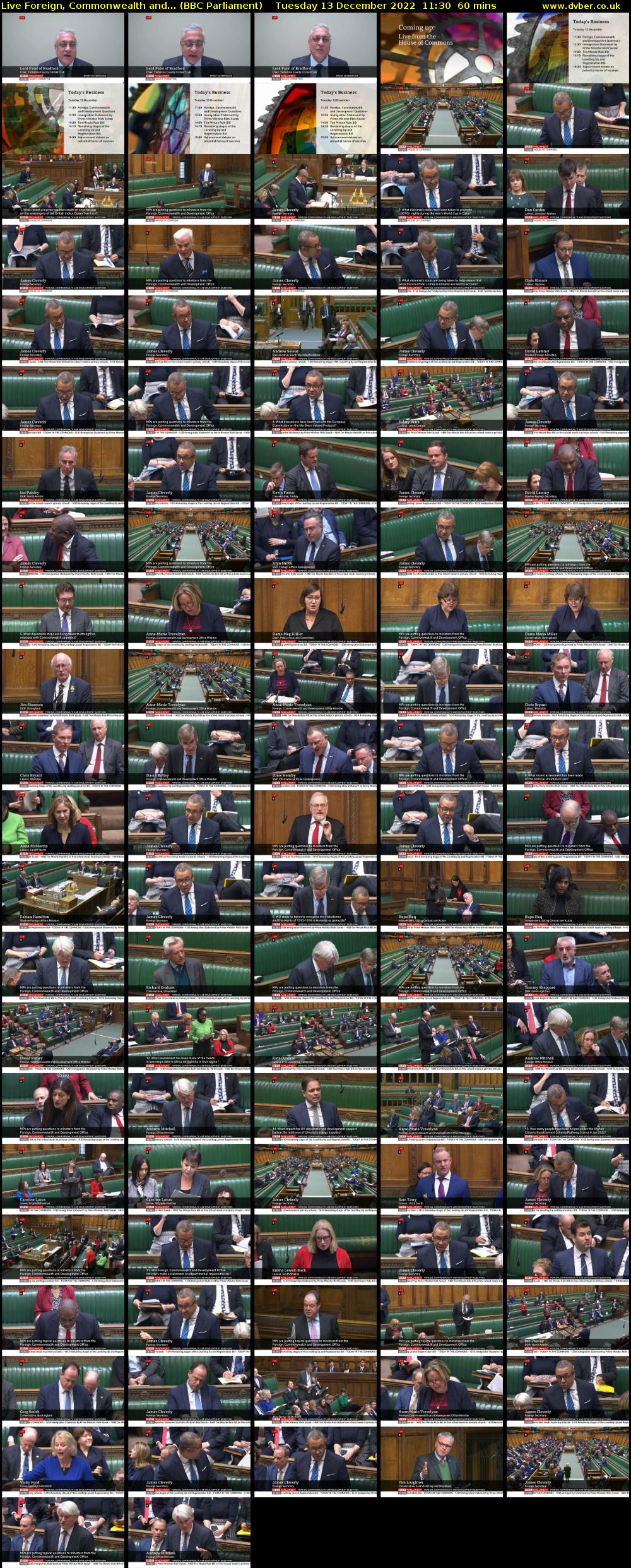 Live Foreign, Commonwealth and... (BBC Parliament) Tuesday 13 December 2022 11:30 - 12:30