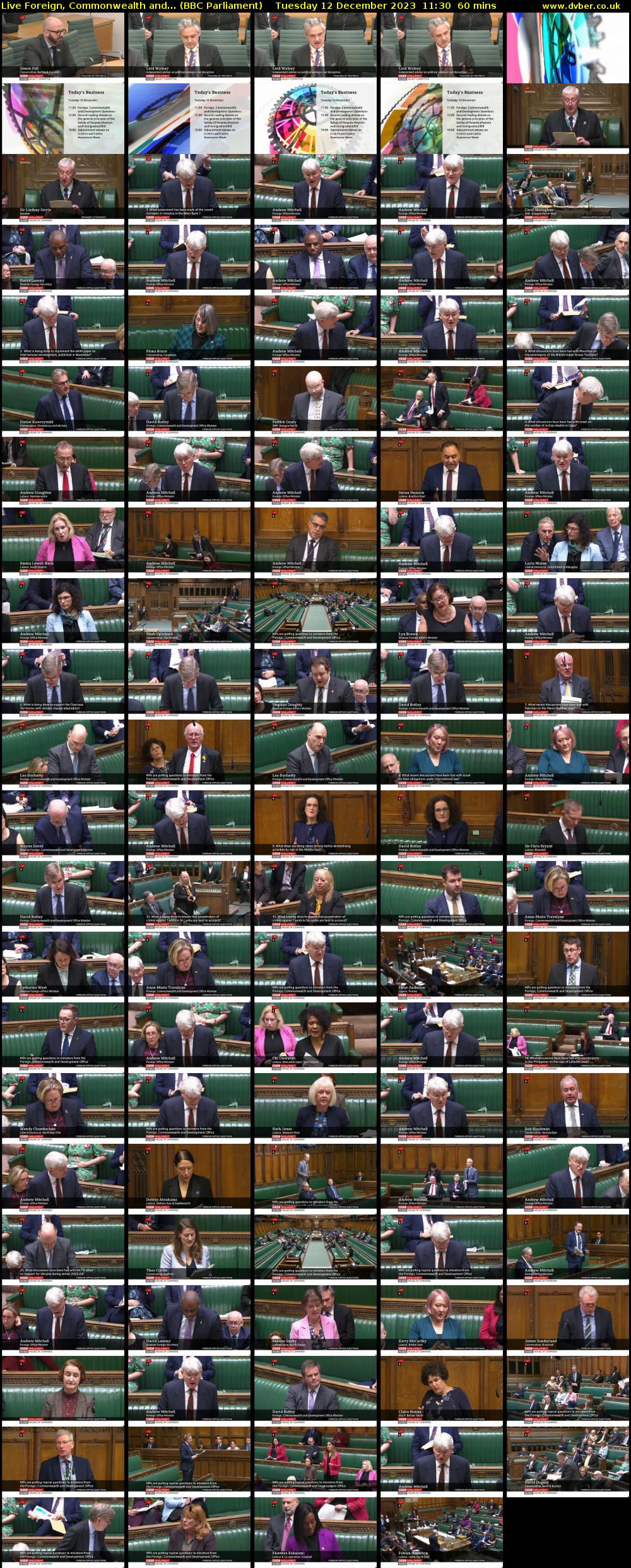 Live Foreign, Commonwealth and... (BBC Parliament) Tuesday 12 December 2023 11:30 - 12:30