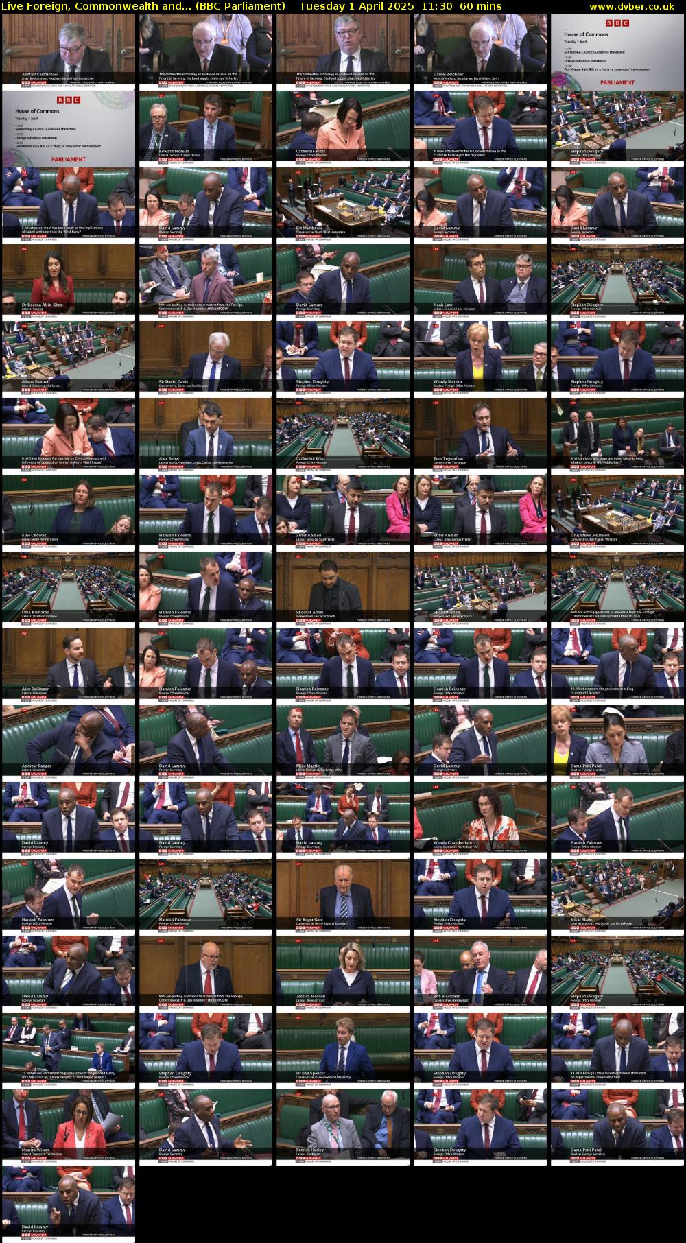 Live Foreign, Commonwealth and... (BBC Parliament) Tuesday 1 April 2025 11:30 - 12:30