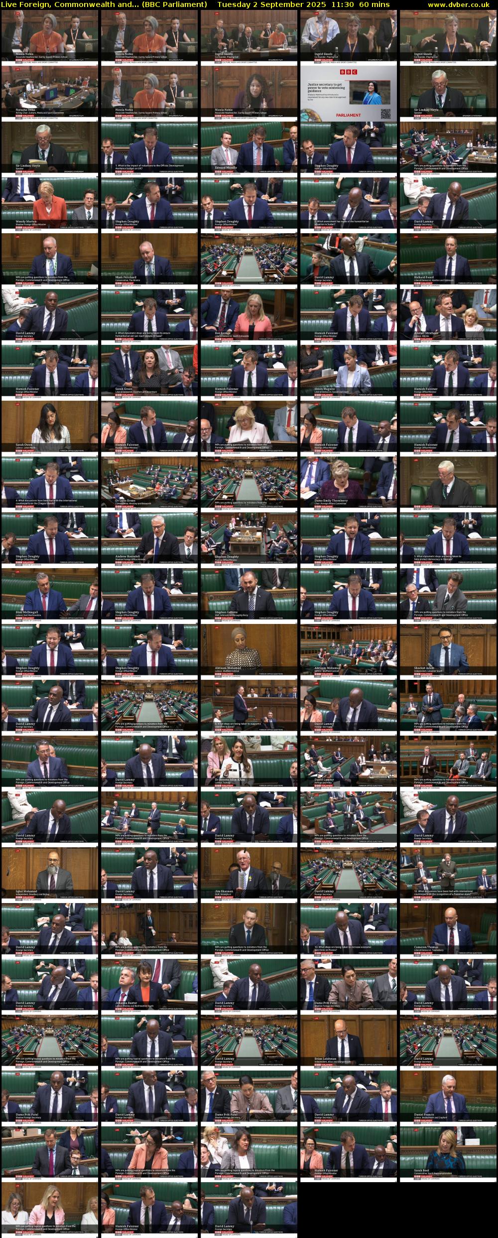 Live Foreign, Commonwealth and... (BBC Parliament) Tuesday 2 September 2025 11:30 - 12:30