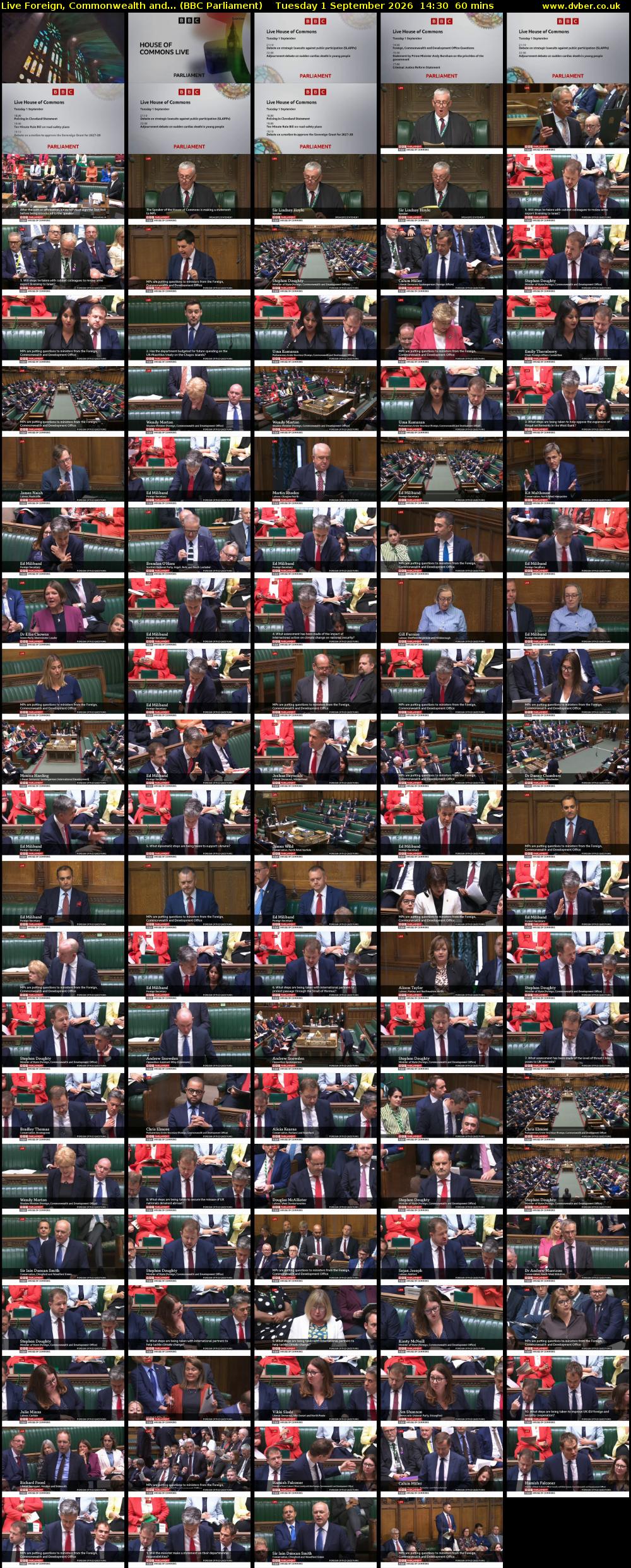 Live Foreign, Commonwealth and... (BBC Parliament) Tuesday 1 September 2026 14:30 - 15:30