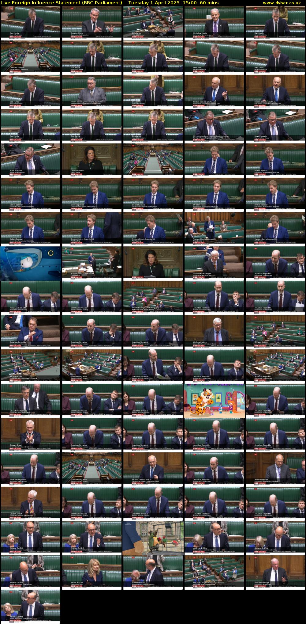 Live Foreign Influence Statement (BBC Parliament) Tuesday 1 April 2025 15:00 - 16:00