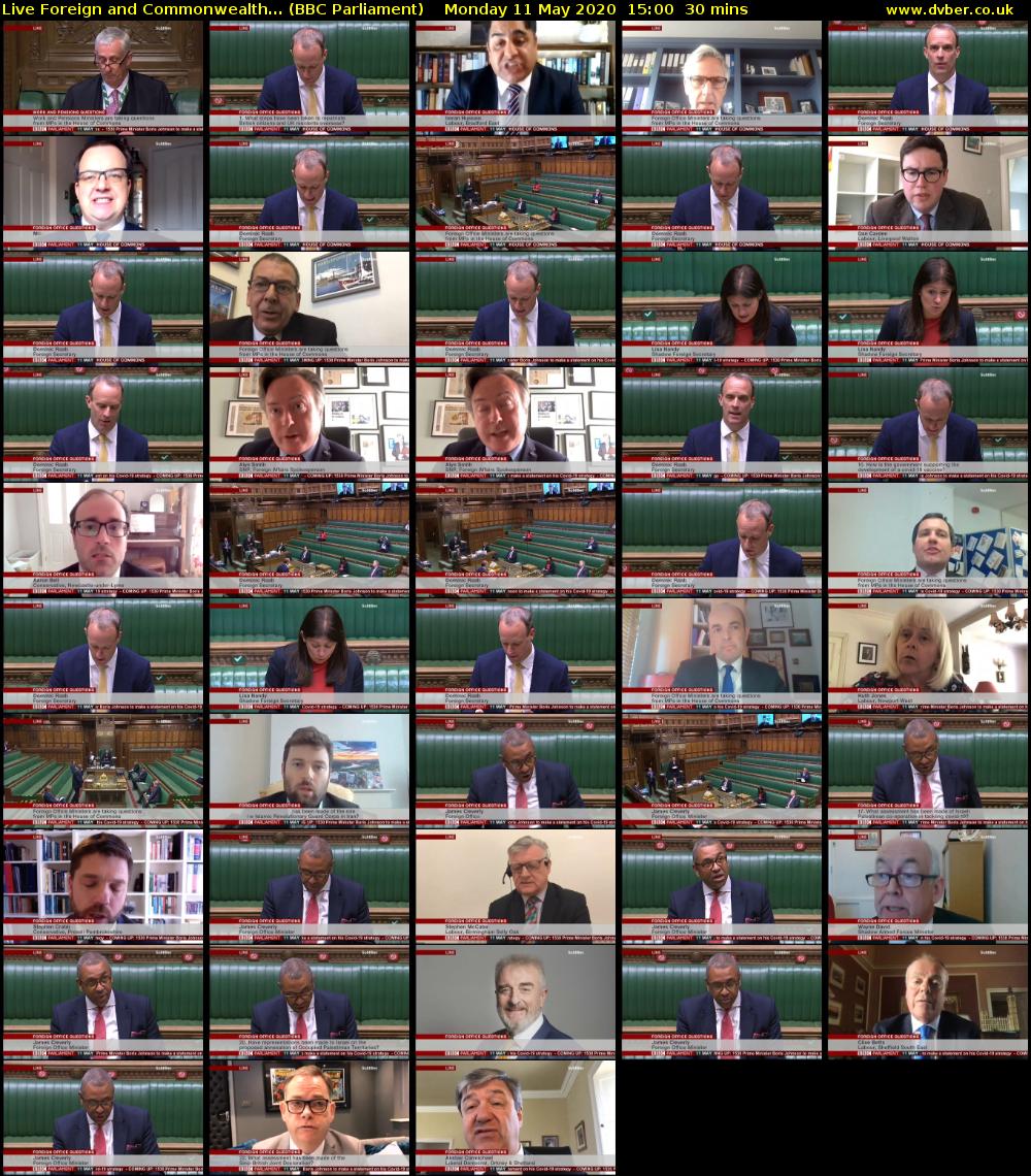 Live Foreign and Commonwealth... (BBC Parliament) Monday 11 May 2020 15:00 - 15:30