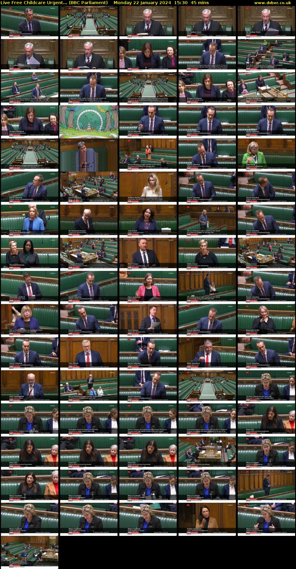 Live Free Childcare Urgent... (BBC Parliament) Monday 22 January 2024 15:30 - 16:15