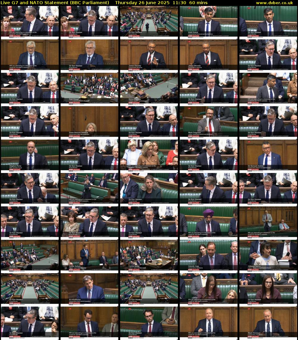 Live G7 and NATO Statement (BBC Parliament) Thursday 26 June 2025 11:30 - 12:30