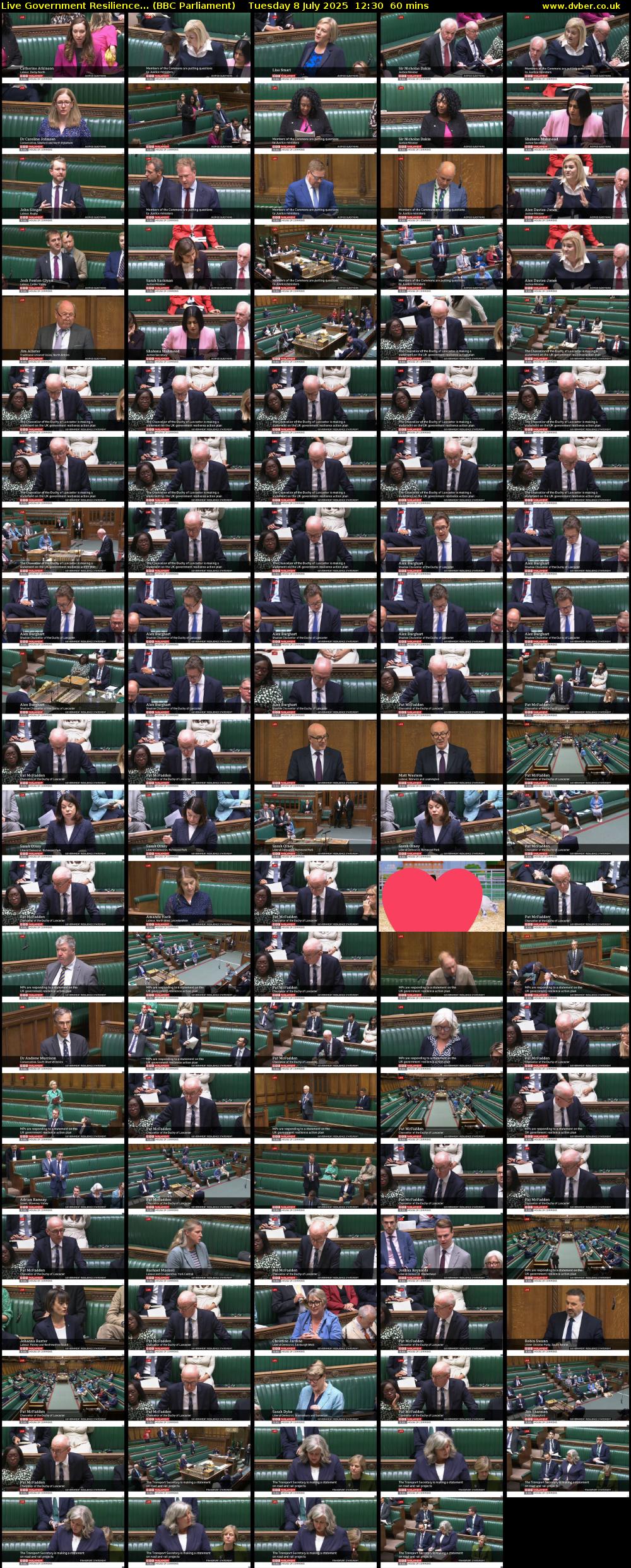 Live Government Resilience... (BBC Parliament) Tuesday 8 July 2025 12:30 - 13:30