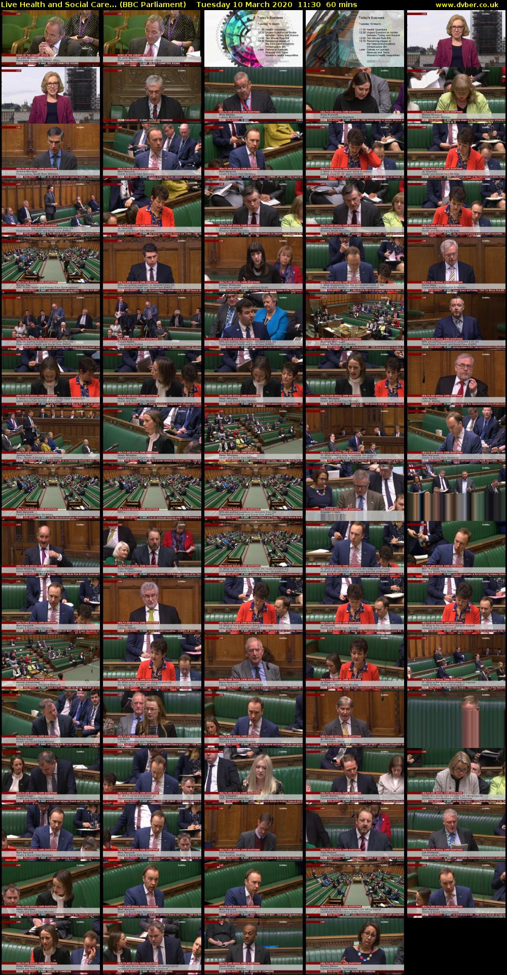 Live Health and Social Care... (BBC Parliament) Tuesday 10 March 2020 11:30 - 12:30