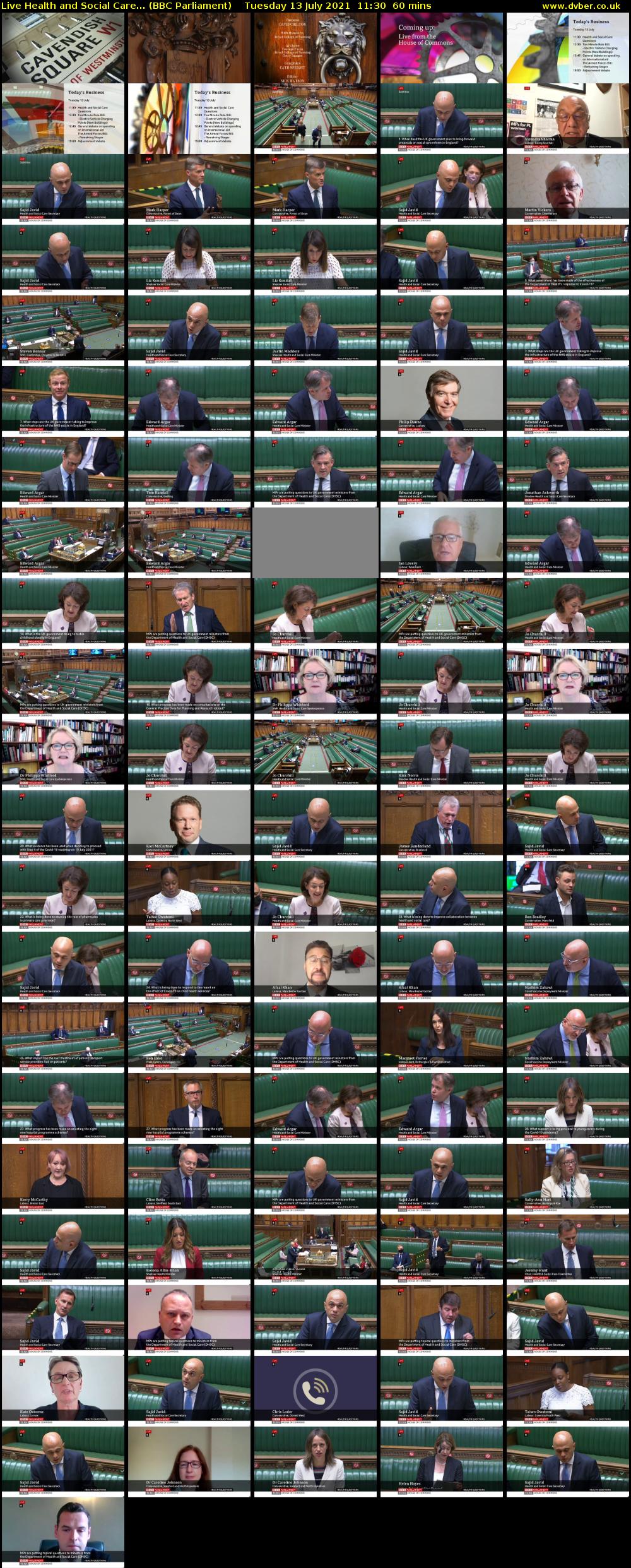 Live Health and Social Care... (BBC Parliament) Tuesday 13 July 2021 11:30 - 12:30