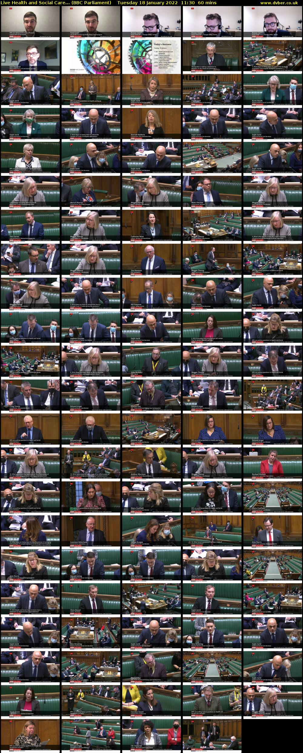Live Health and Social Care... (BBC Parliament) Tuesday 18 January 2022 11:30 - 12:30