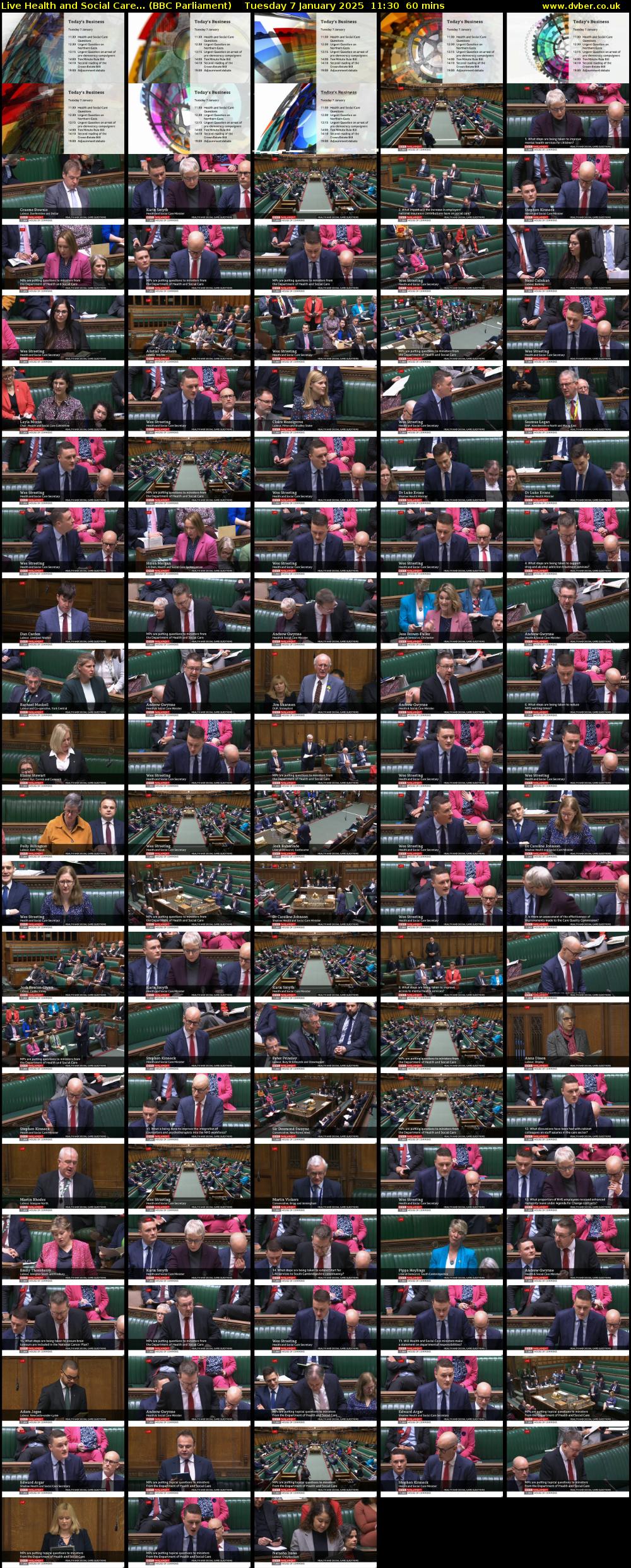 Live Health and Social Care... (BBC Parliament) Tuesday 7 January 2025 11:30 - 12:30
