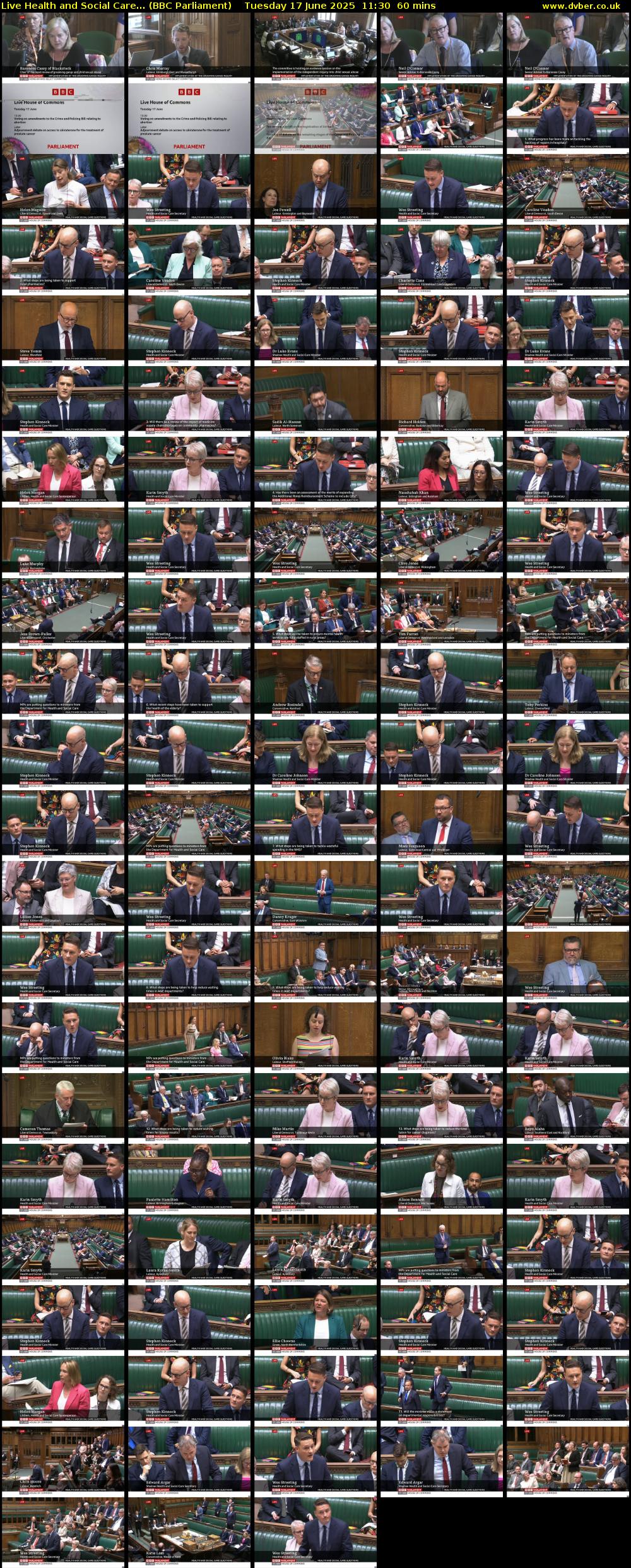 Live Health and Social Care... (BBC Parliament) Tuesday 17 June 2025 11:30 - 12:30
