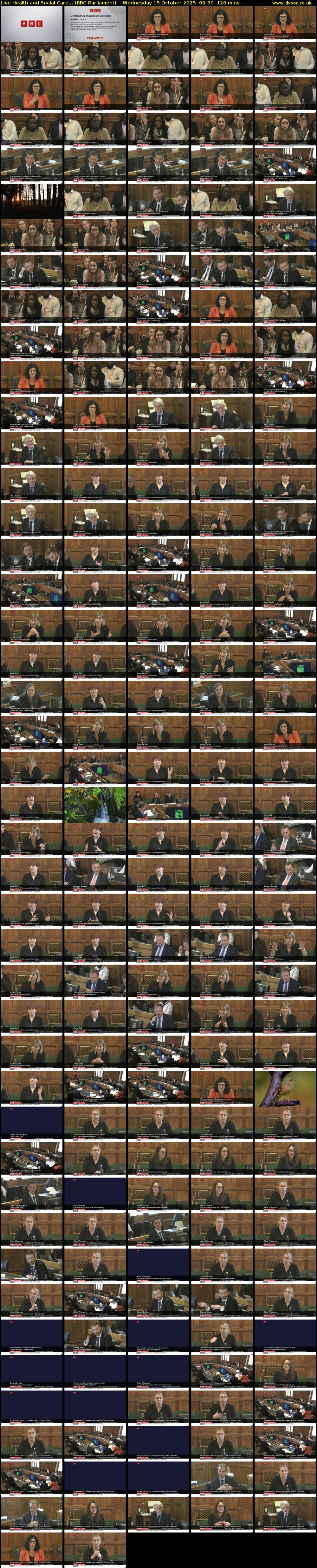 Live Health and Social Care... (BBC Parliament) Wednesday 15 October 2025 09:30 - 11:30