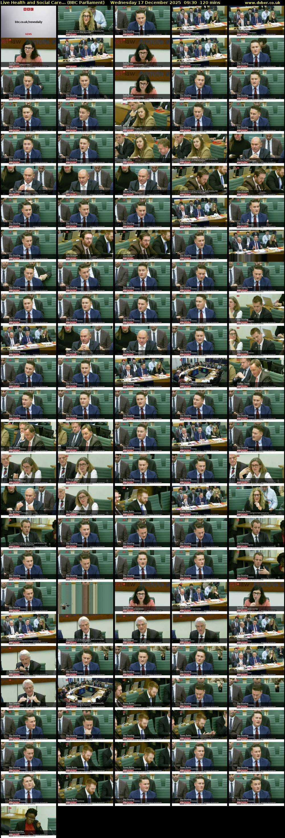 Live Health and Social Care... (BBC Parliament) Wednesday 17 December 2025 09:30 - 11:30