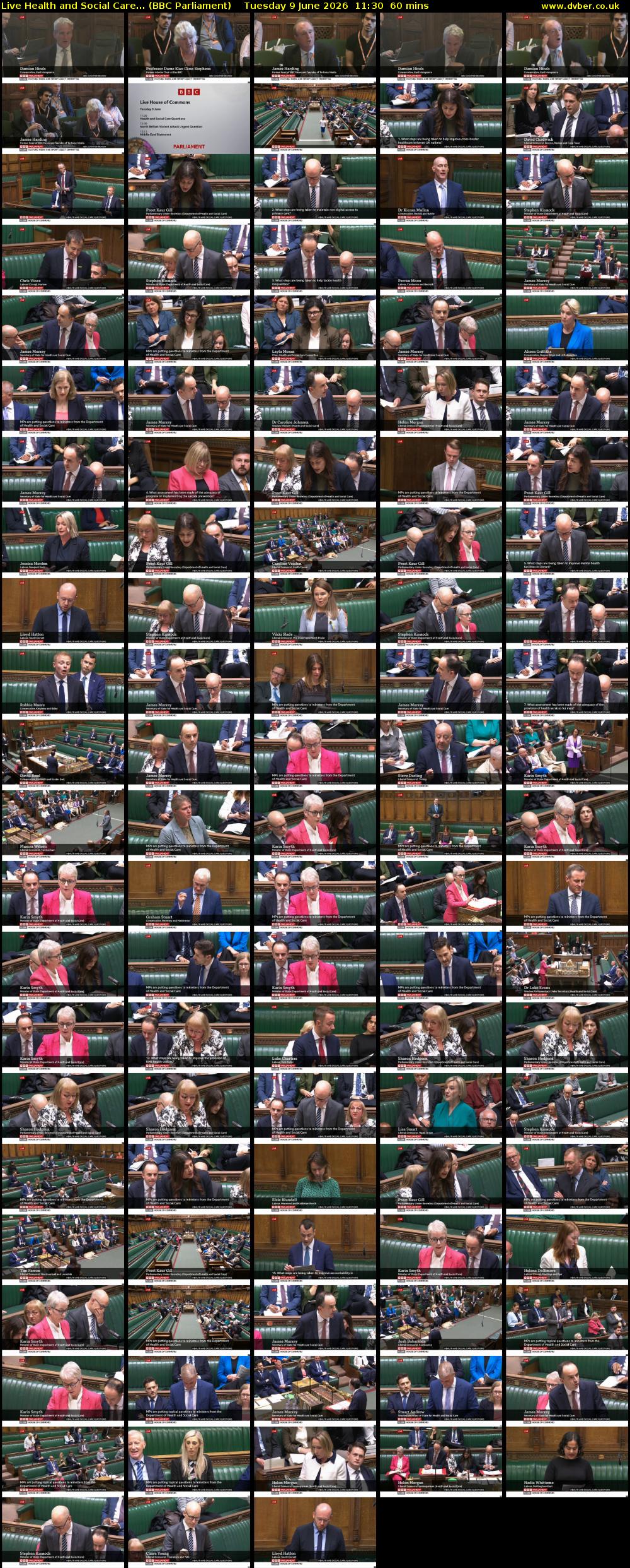Live Health and Social Care... (BBC Parliament) Tuesday 9 June 2026 11:30 - 12:30