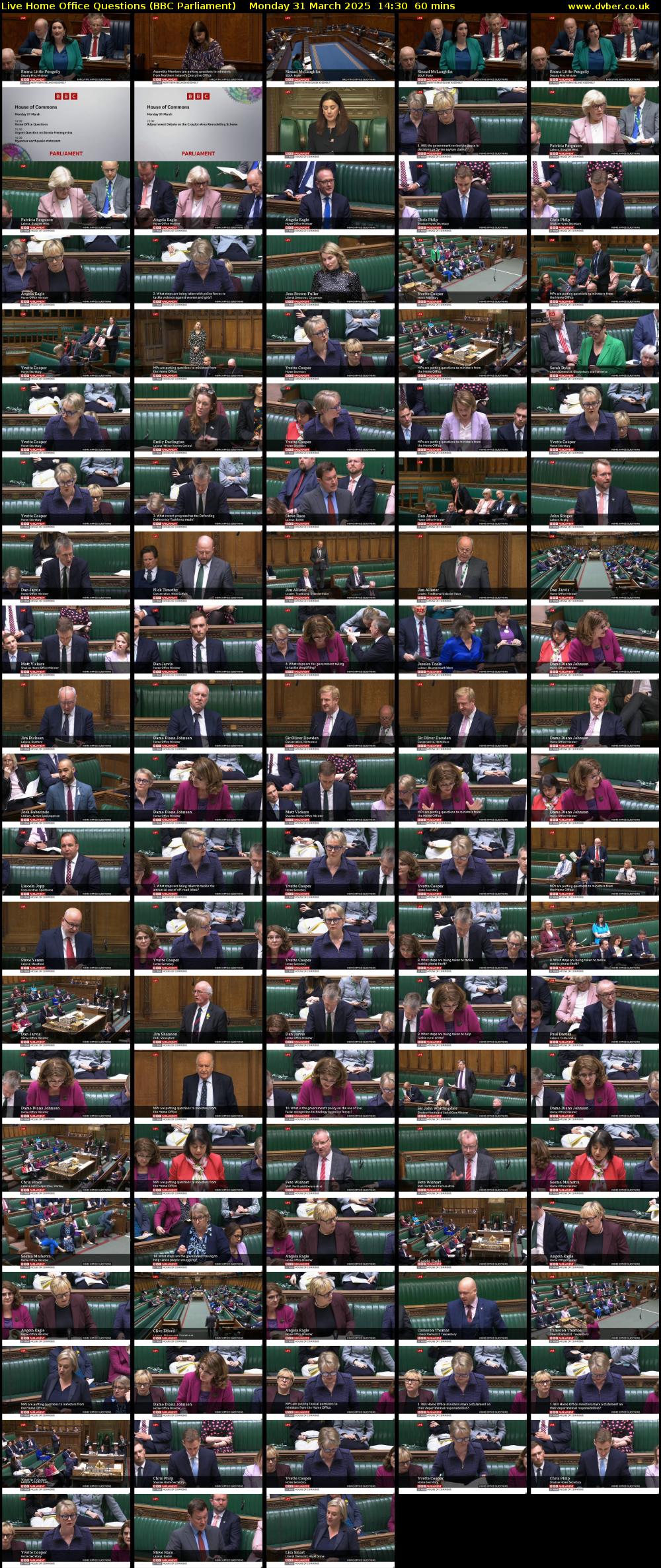 Live Home Office Questions (BBC Parliament) Monday 31 March 2025 14:30 - 15:30