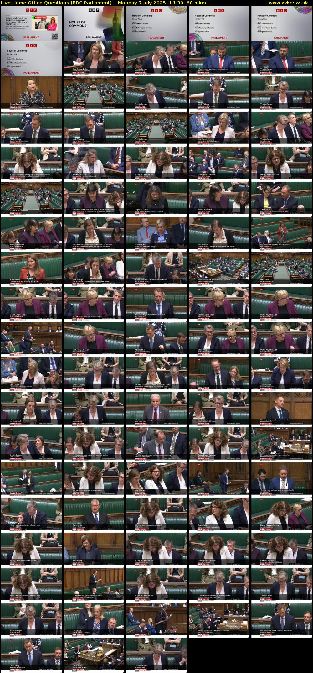 Live Home Office Questions (BBC Parliament) Monday 7 July 2025 14:30 - 15:30