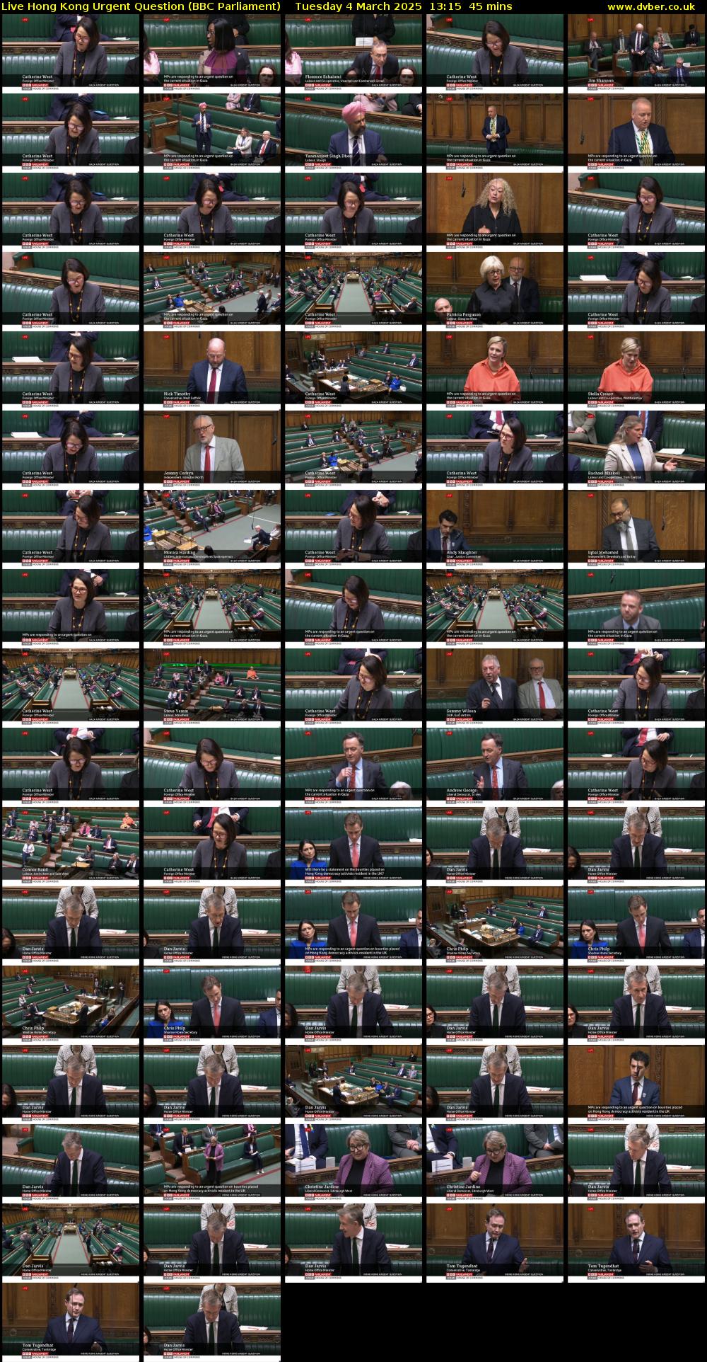 Live Hong Kong Urgent Question (BBC Parliament) Tuesday 4 March 2025 13:15 - 14:00