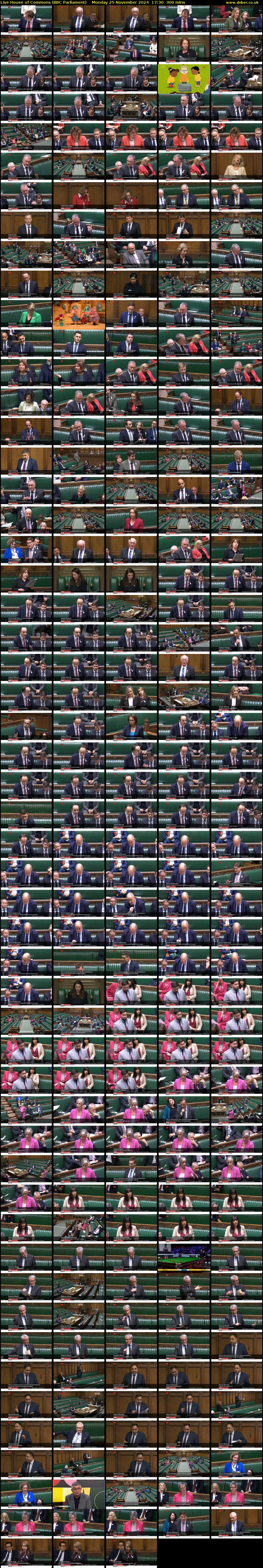 Live House of Commons (BBC Parliament) Monday 25 November 2024 17:30 - 22:30