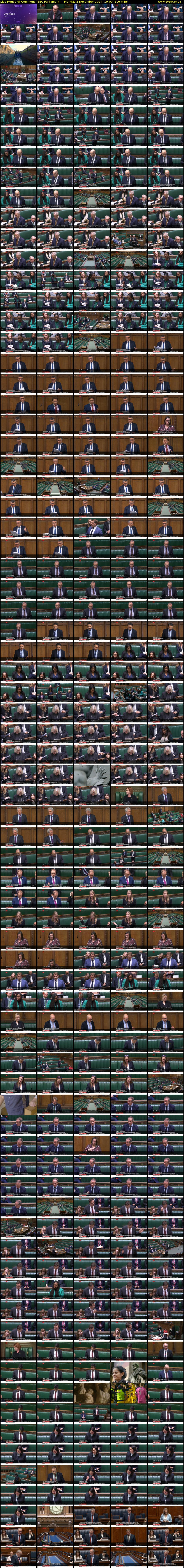 Live House of Commons (BBC Parliament) Monday 2 December 2024 19:00 - 22:30