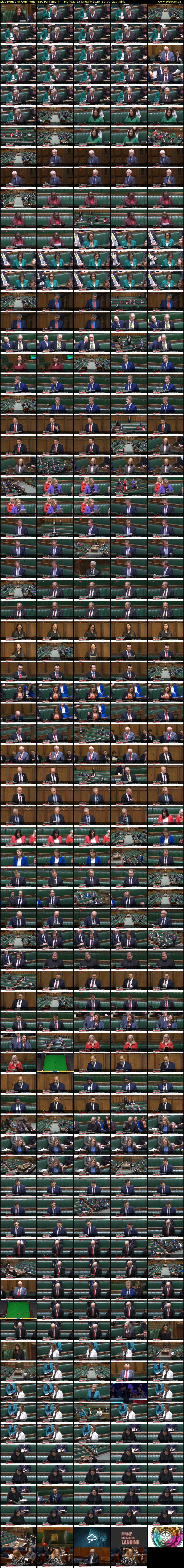 Live House of Commons (BBC Parliament) Monday 13 January 2025 19:00 - 22:30