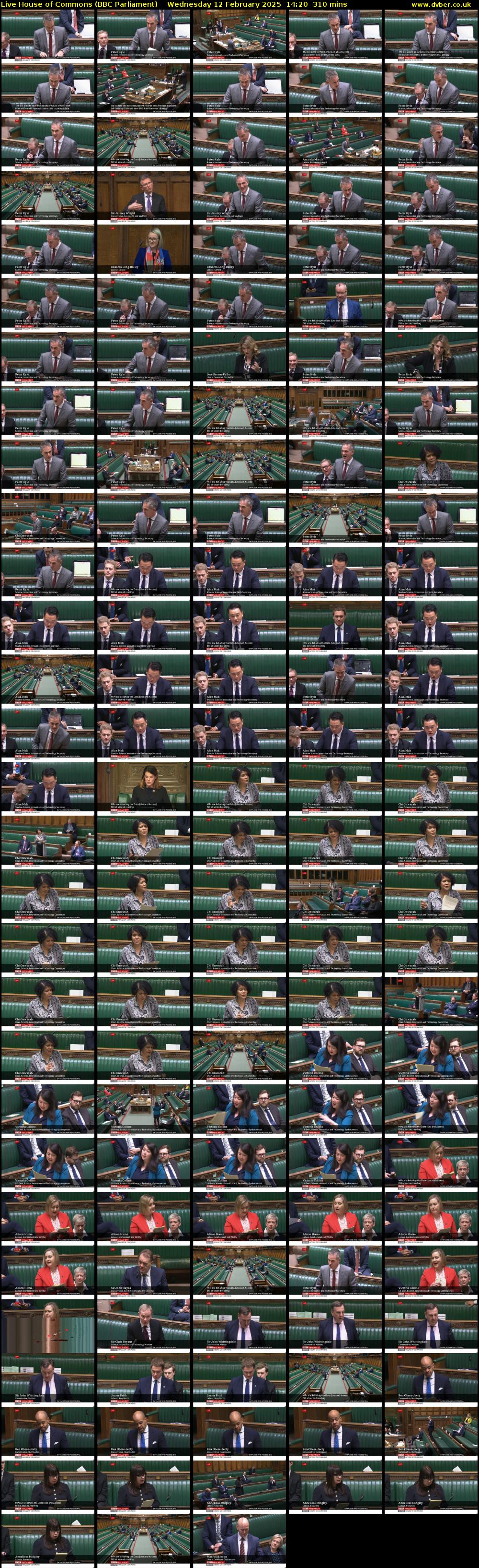 Live House of Commons (BBC Parliament) Wednesday 12 February 2025 14:20 - 19:30