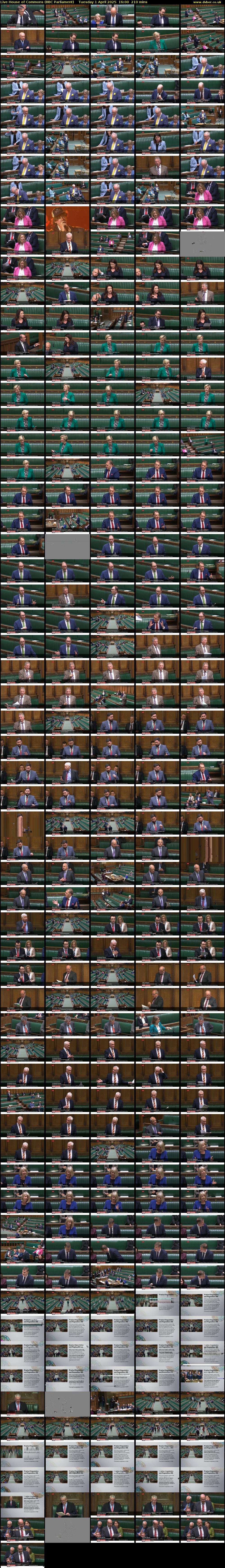 Live House of Commons (BBC Parliament) Tuesday 1 April 2025 16:00 - 19:30