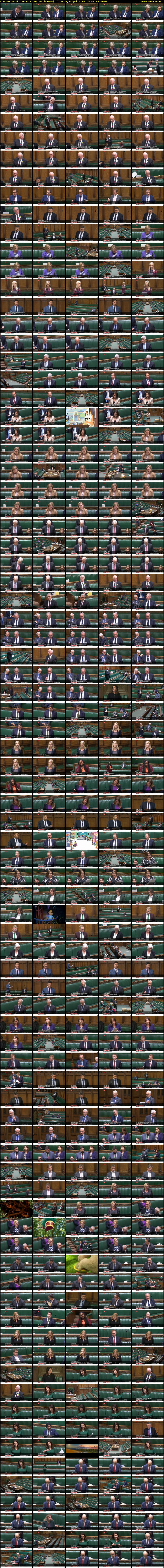 Live House of Commons (BBC Parliament) Tuesday 8 April 2025 15:35 - 19:30