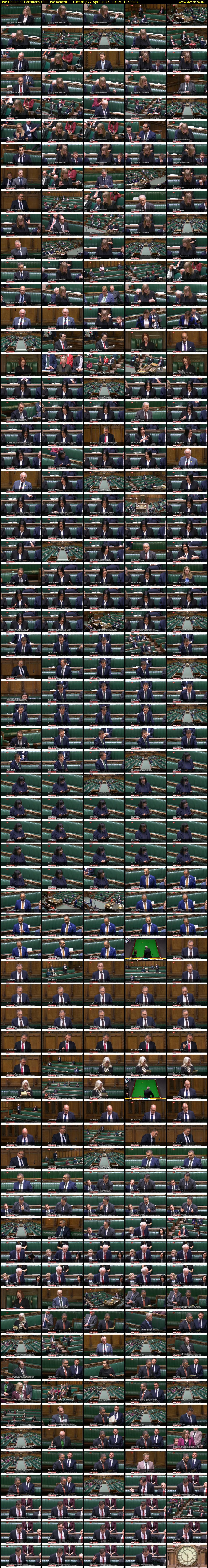 Live House of Commons (BBC Parliament) Tuesday 22 April 2025 19:15 - 22:30