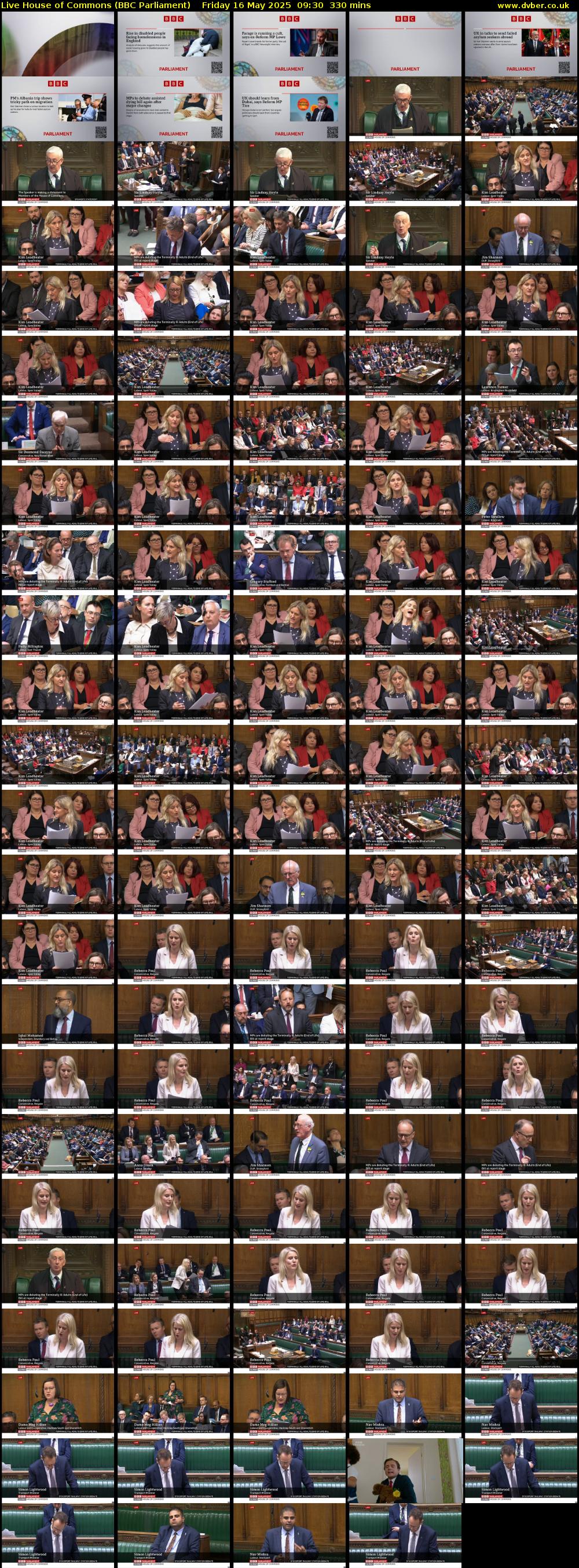 Live House of Commons (BBC Parliament) Friday 16 May 2025 09:30 - 15:00