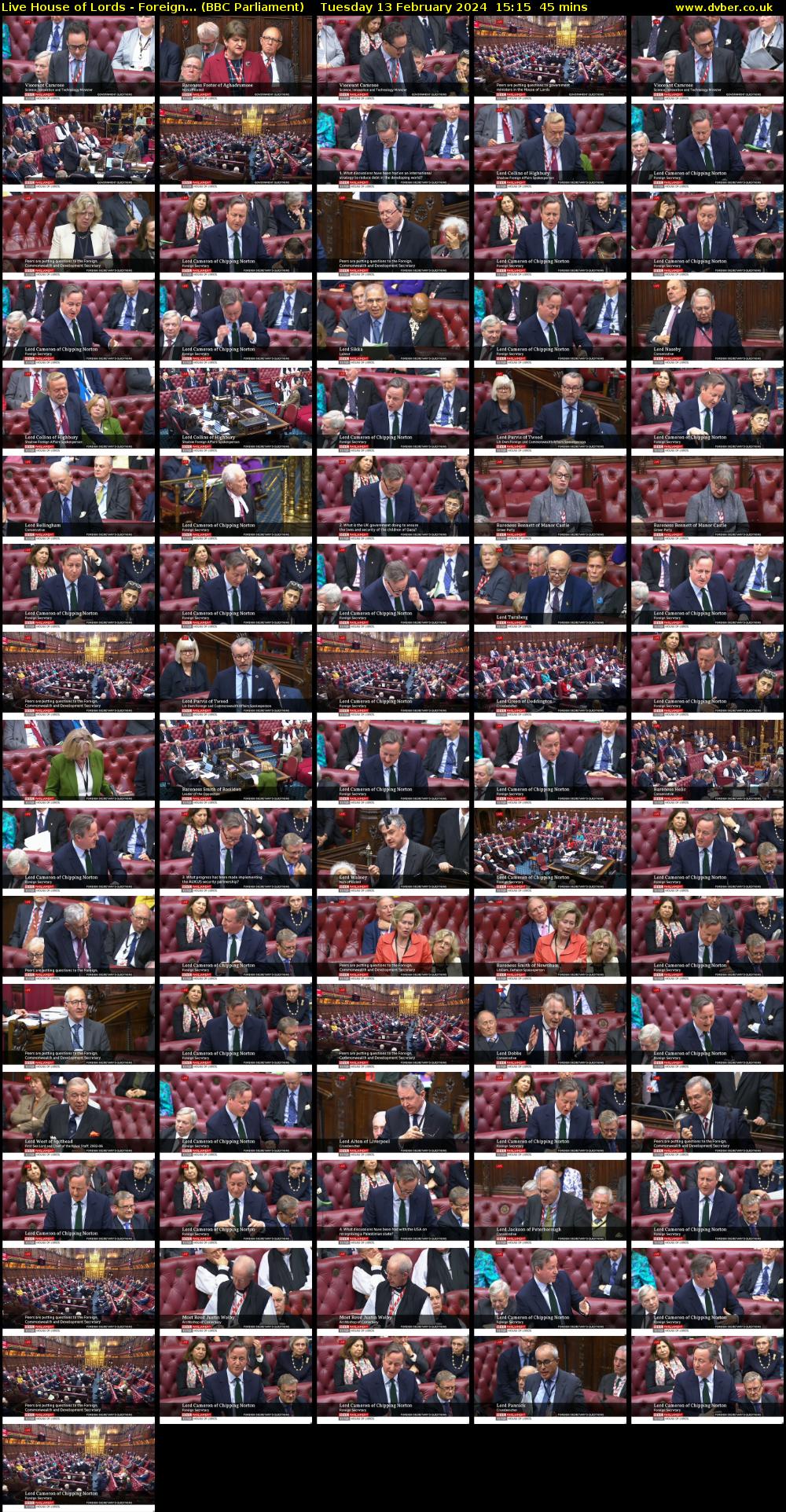 Live House of Lords - Foreign... (BBC Parliament) Tuesday 13 February 2024 15:15 - 16:00