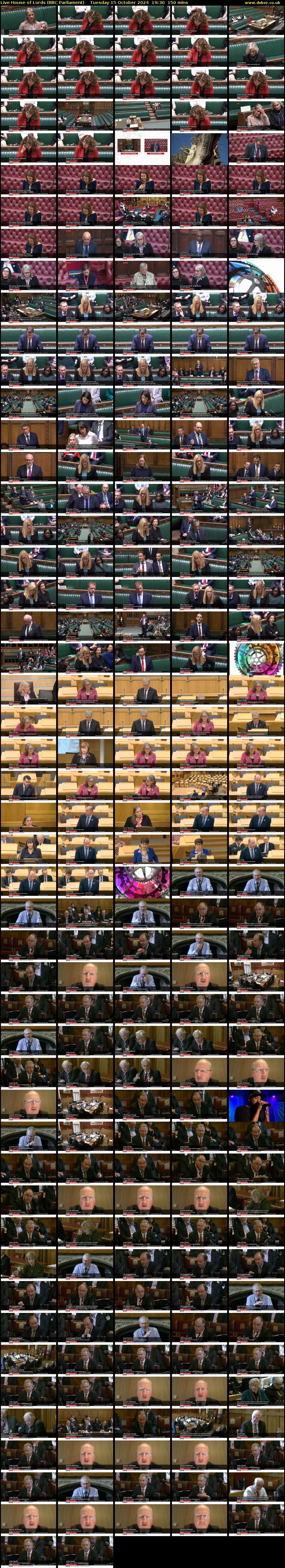 Live House of Lords (BBC Parliament) Tuesday 15 October 2024 19:30 - 22:00