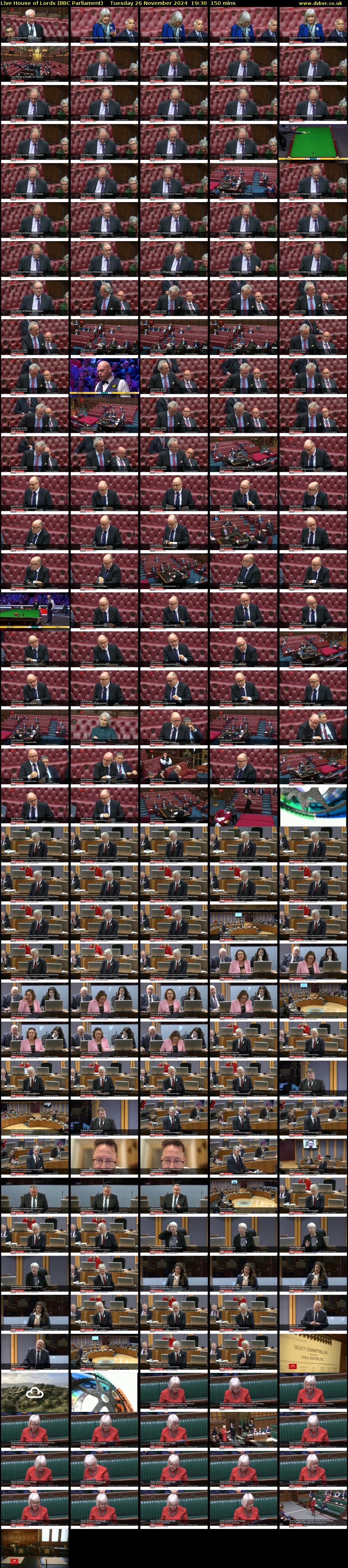 Live House of Lords (BBC Parliament) Tuesday 26 November 2024 19:30 - 22:00