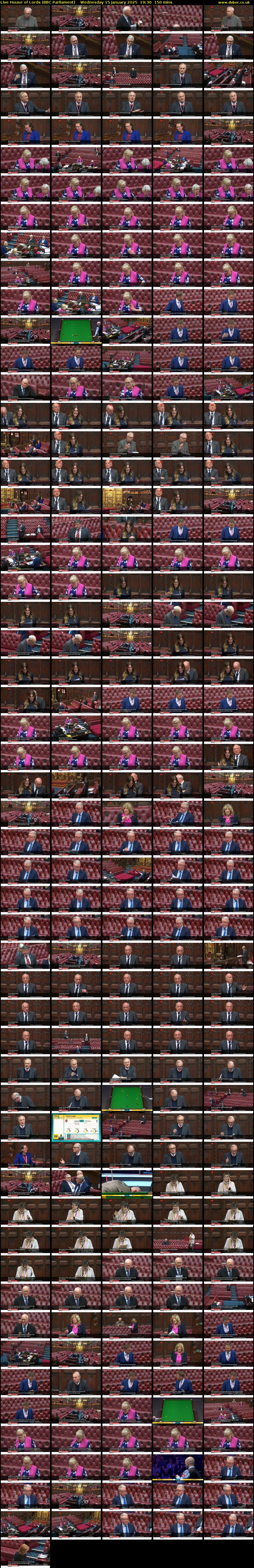 Live House of Lords (BBC Parliament) Wednesday 15 January 2025 19:30 - 22:00