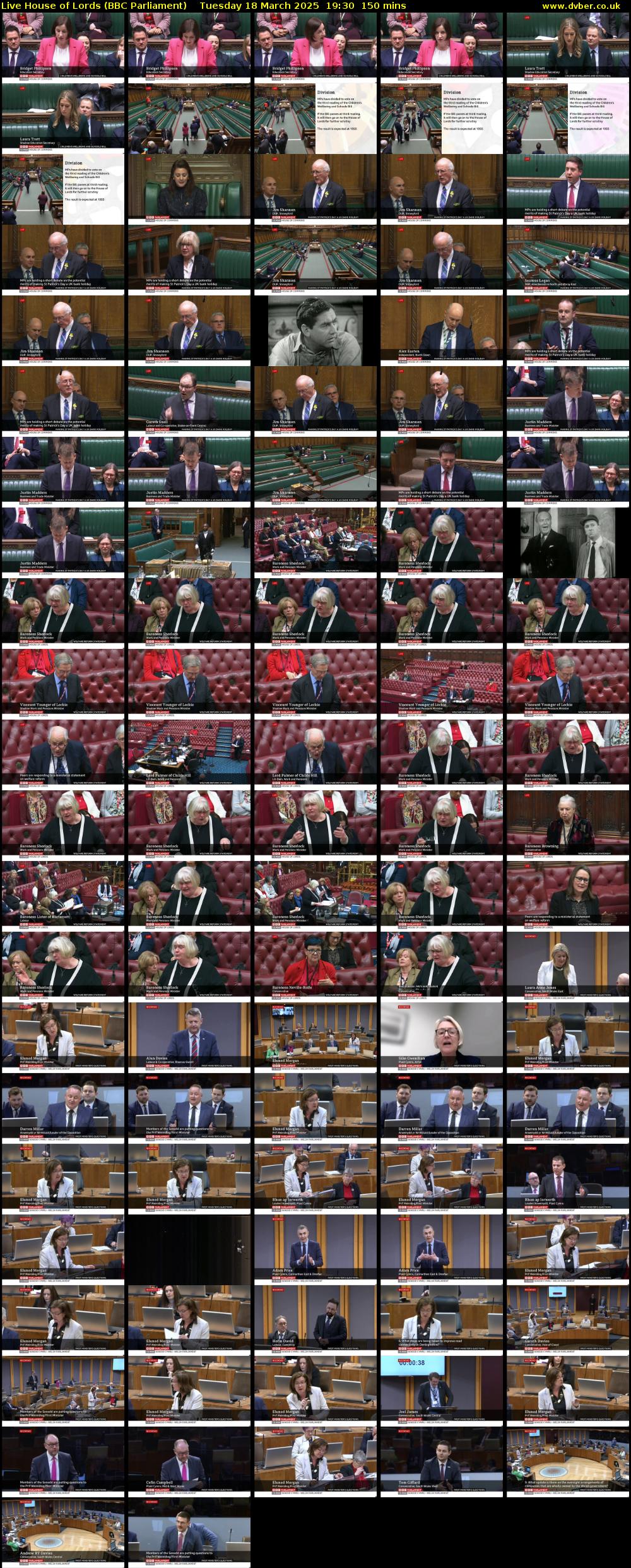 Live House of Lords (BBC Parliament) Tuesday 18 March 2025 19:30 - 22:00