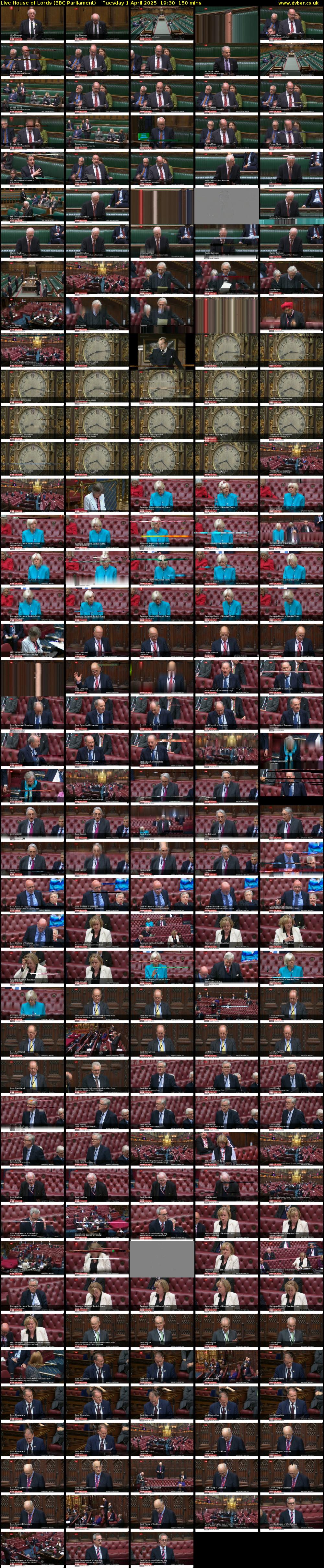 Live House of Lords (BBC Parliament) Tuesday 1 April 2025 19:30 - 22:00