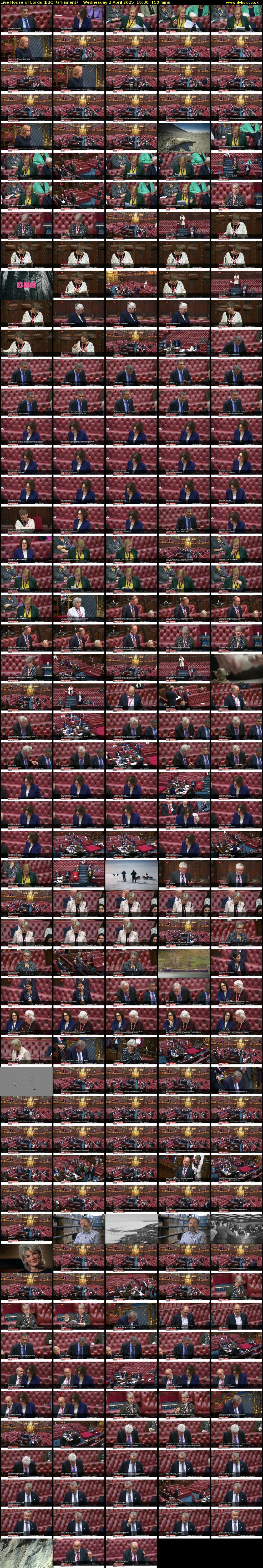 Live House of Lords (BBC Parliament) Wednesday 2 April 2025 19:30 - 22:00