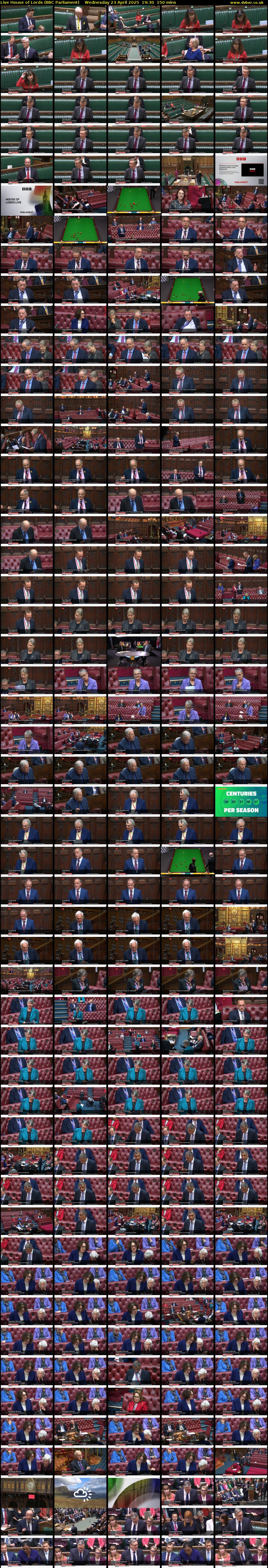 Live House of Lords (BBC Parliament) Wednesday 23 April 2025 19:30 - 22:00