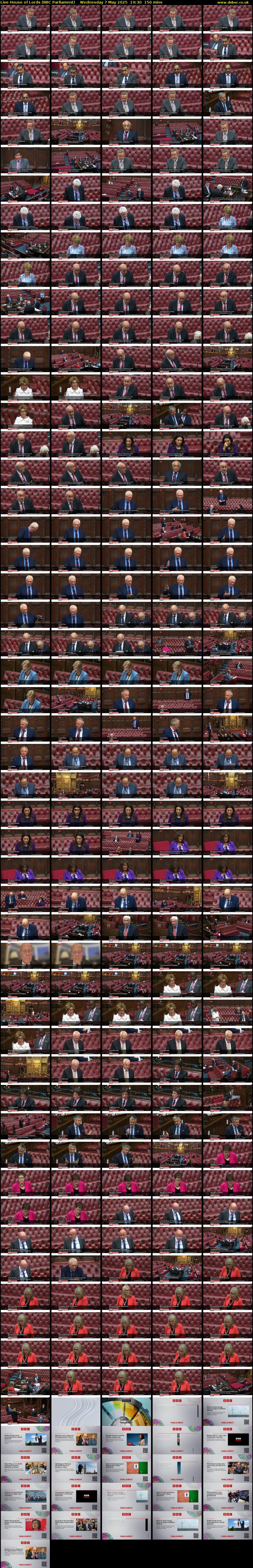 Live House of Lords (BBC Parliament) Wednesday 7 May 2025 19:30 - 22:00