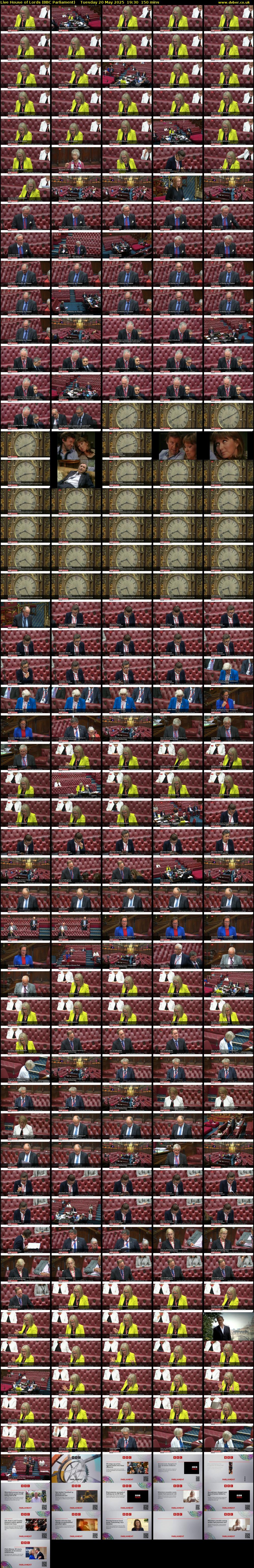 Live House of Lords (BBC Parliament) Tuesday 20 May 2025 19:30 - 22:00