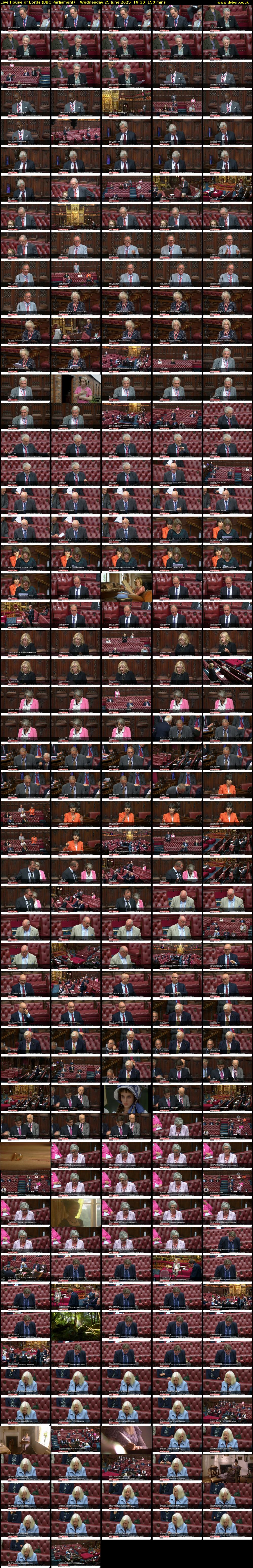 Live House of Lords (BBC Parliament) Wednesday 25 June 2025 19:30 - 22:00