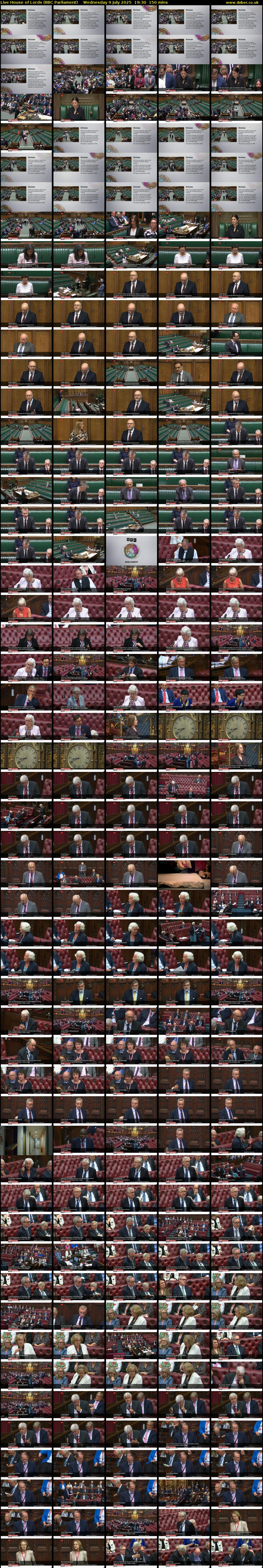 Live House of Lords (BBC Parliament) Wednesday 9 July 2025 19:30 - 22:00